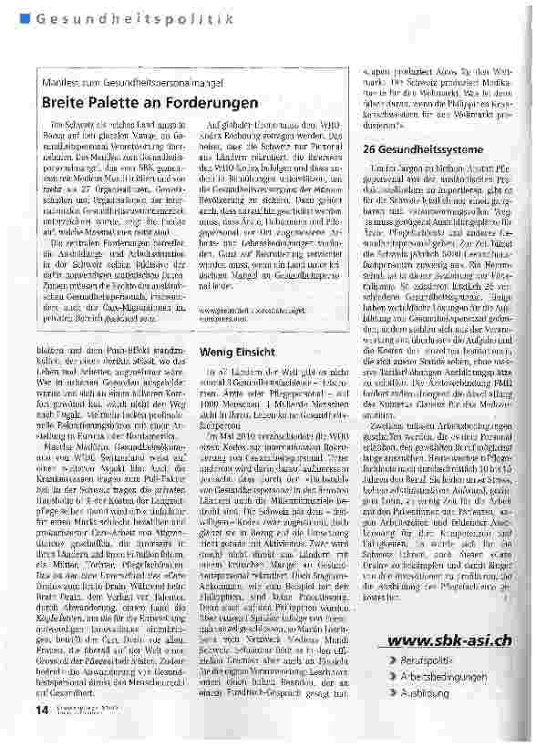 Vorschauseite 2: Wider den fatalen «Care Drain»