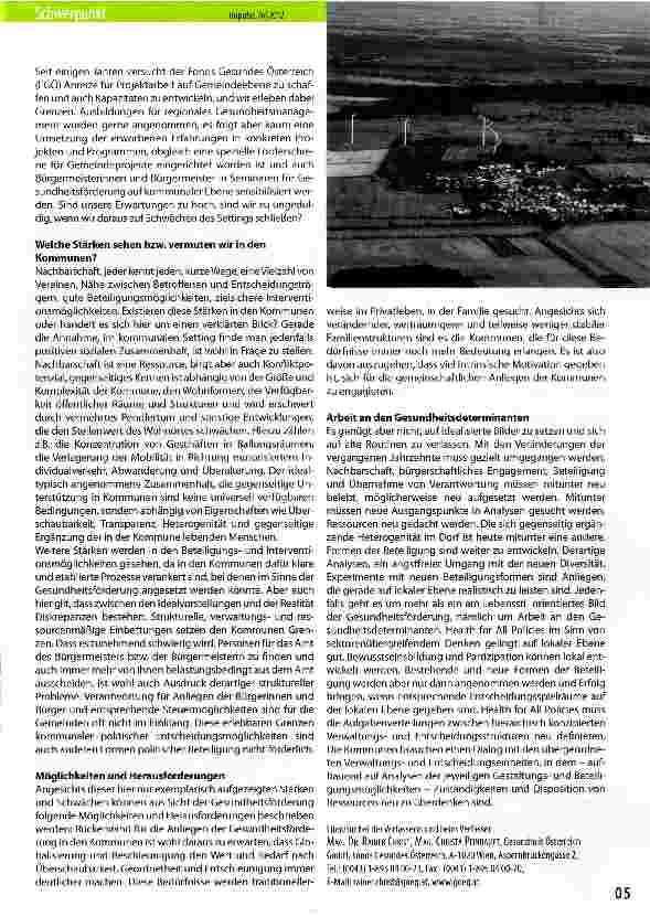 Vorschauseite 2: Starke Kommunen - romantische Ideale und neue Herausforderungen