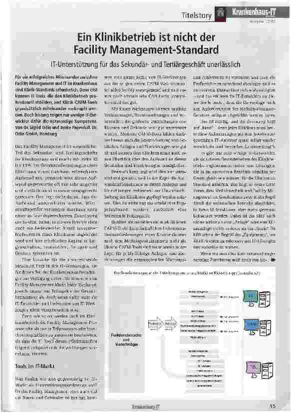 Vorschauseite 1: Ein Klinikbetrieb ist nicht der Facility Management-Standard