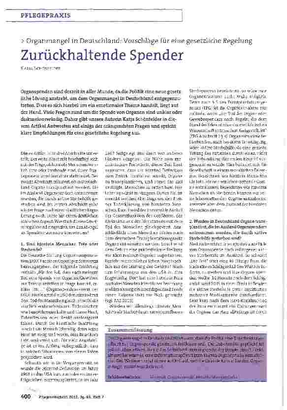 Vorschauseite 1: Zurückhaltende Spender