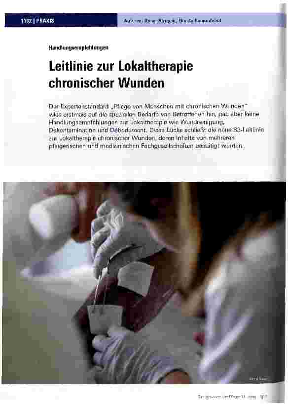Vorschauseite 1: Leitlinie zur Lokaltherapie chronischer Wunden