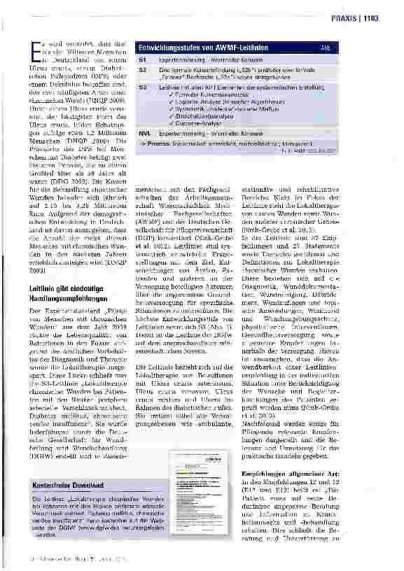 Vorschauseite 2: Leitlinie zur Lokaltherapie chronischer Wunden