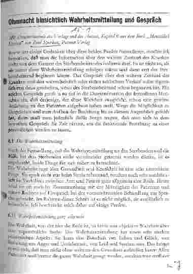 Vorschauseite 1: Ohnmacht hinsichtlich Wahrheitsmitteilung und Gespräch