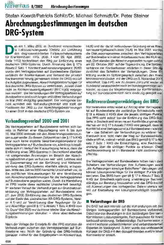 Vorschauseite 1: Abrechnungsbestimmungen im deutschen DRG-System