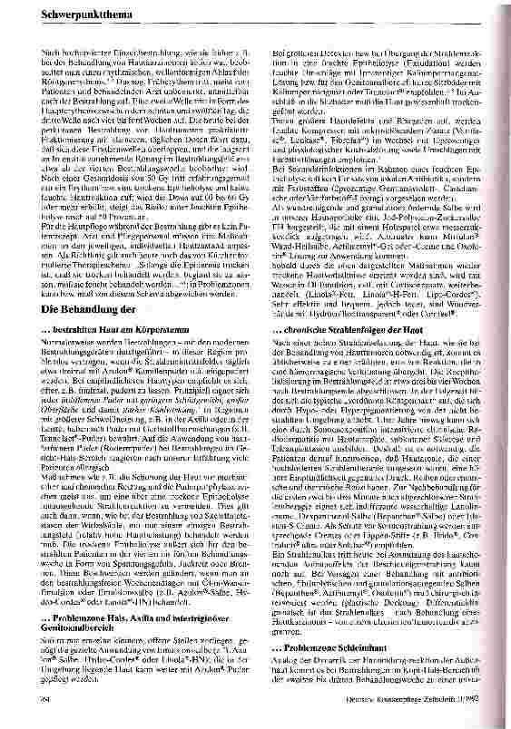 Vorschauseite 2: Strahleninduzierte Veränderungen an Haut und Schleimhäuten Prophylaktische und therapeutische Maßnahmen