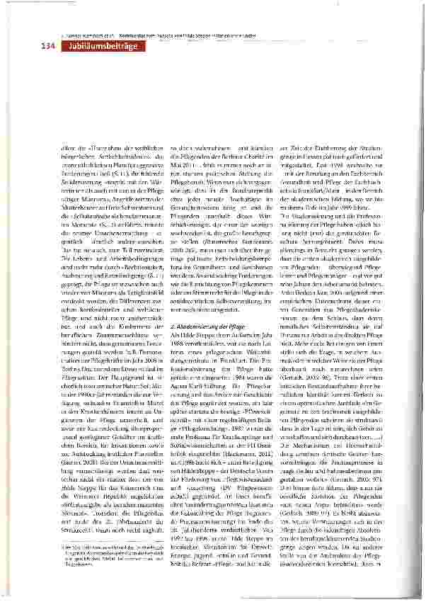 Vorschauseite 2: Kommentar zum Aufsatz von Hilde Steppe: Dienen ohne Ende. Die historische Entwicklung der Arbeitszeit in der Krankenpflege in Deutschland