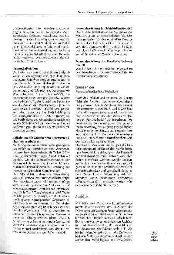 Vorschauseite 3: Personalbedarf Intensivmedizin - mal praktisch