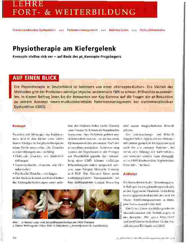 Vorschauseite 1: Physiotherapie am Kiefergelenk