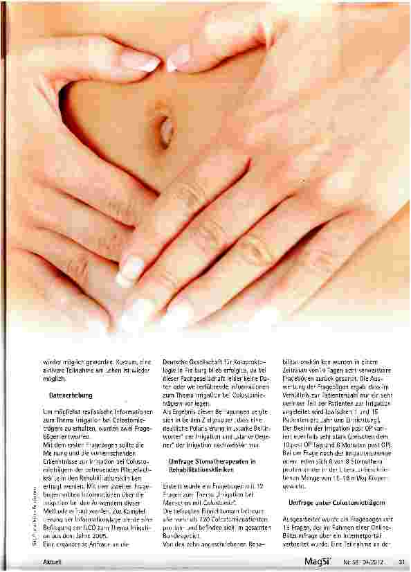 Vorschauseite 2: Irritation bei Menschen mit einer Colostomie