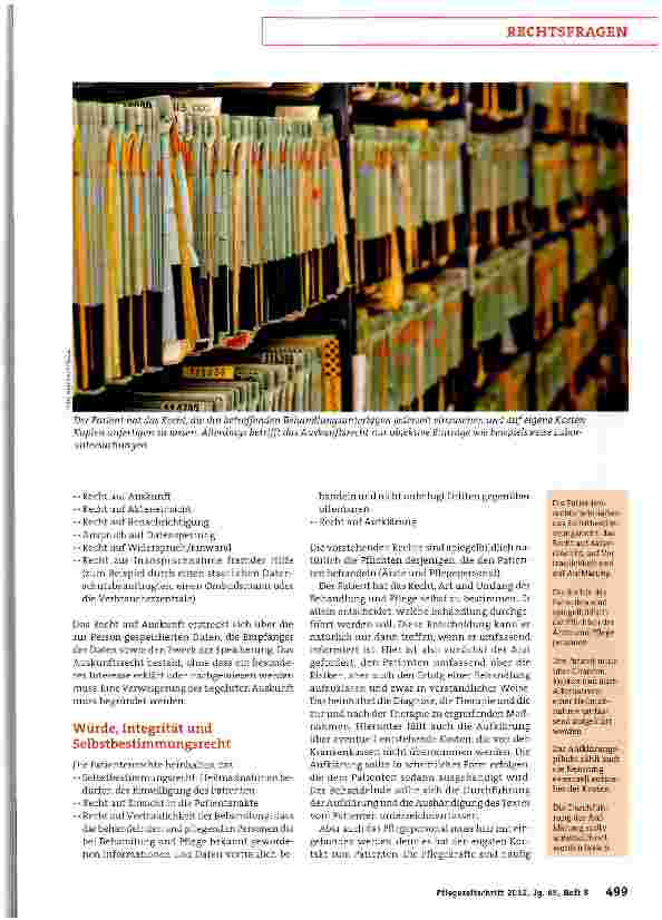 Vorschauseite 2: Datenschutz ist eine Grundbedingung für den Heilerfolg Im Fokus: Auskunftsrecht und Auskunftspflicht