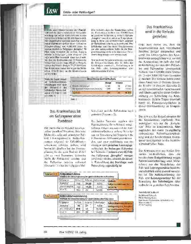 Vorschauseite 3: Die Orientierung am Bedarf gefährdet die Existenz Erlösoder Fallbudget?