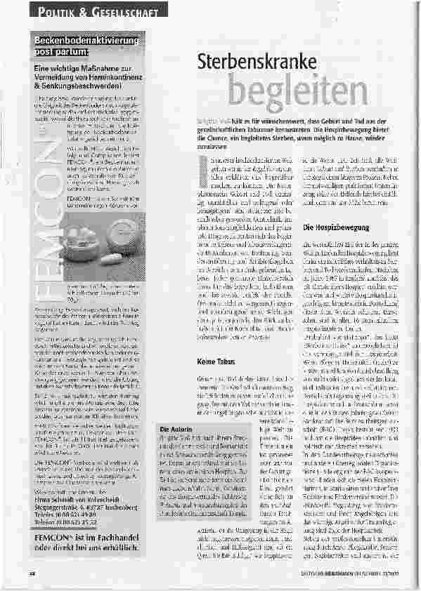Vorschauseite 1: Sterbenskranke begleiten