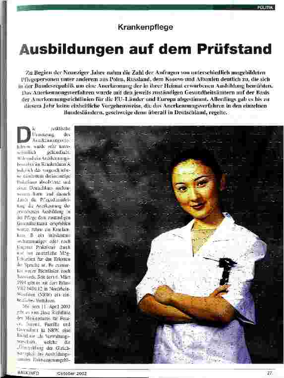 Vorschauseite 1: Krnakenpflege: Ausbildungen auf dem Prüfstand