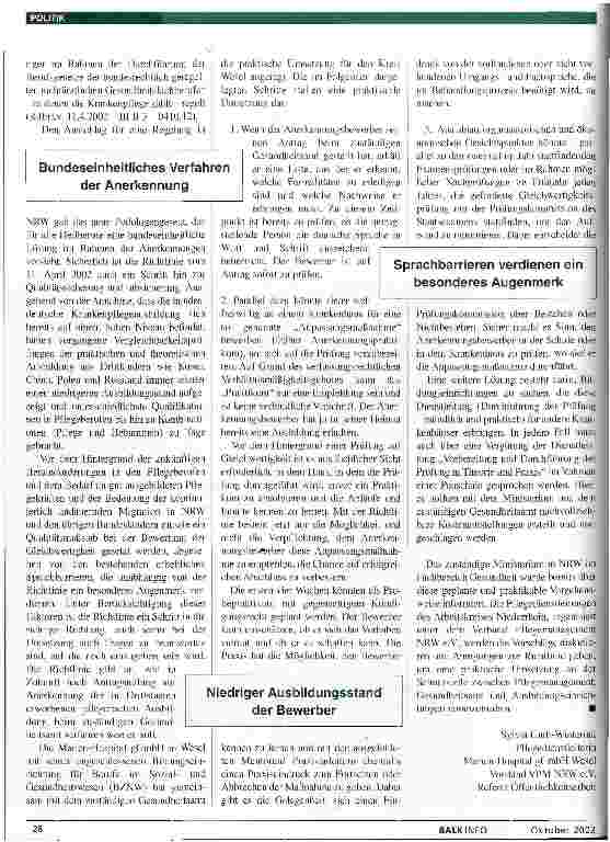 Vorschauseite 2: Krnakenpflege: Ausbildungen auf dem Prüfstand