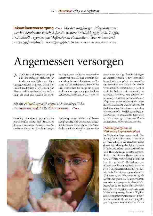 Vorschauseite 1: Angemessen versorgen