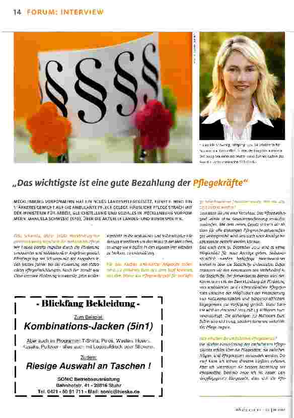Vorschauseite 1: Das wichtigste ist eine gute Bezahlung der Pflegekräfte