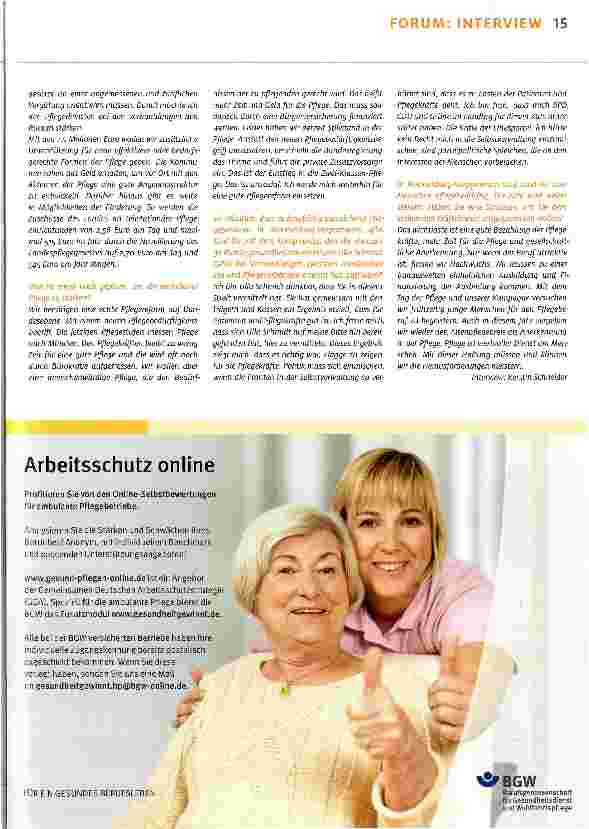 Vorschauseite 2: Das wichtigste ist eine gute Bezahlung der Pflegekräfte