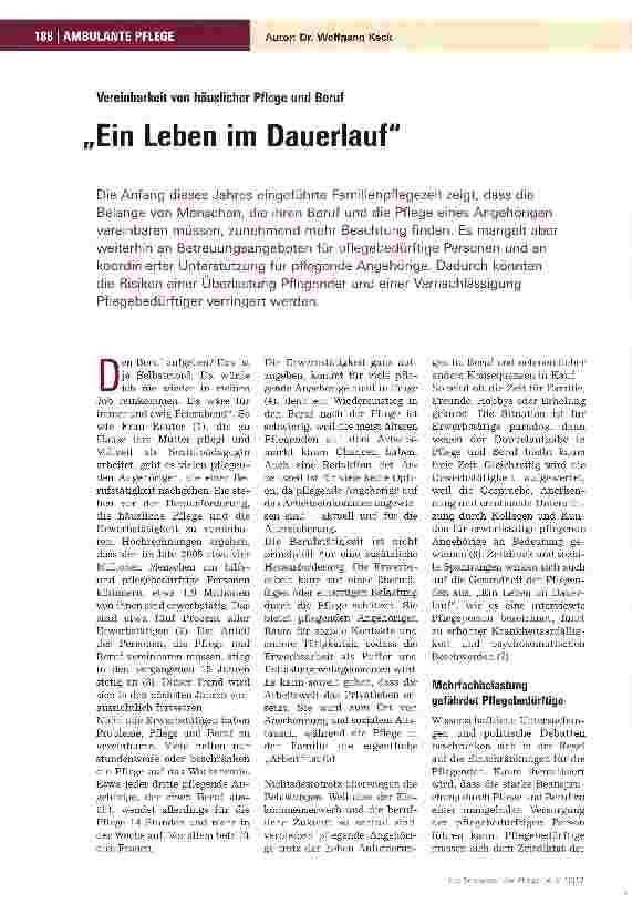 Vorschauseite 1: Ein Leben im Dauerlauf