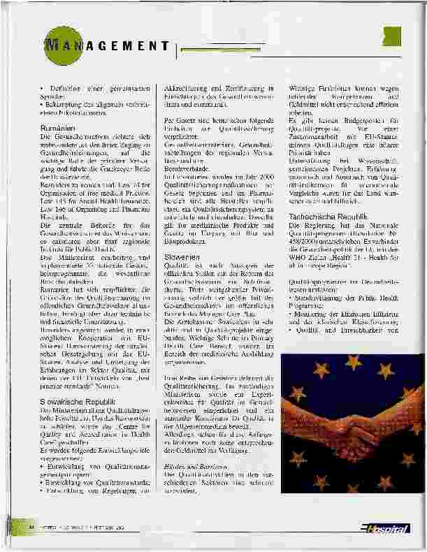 Vorschauseite 4: Status quo und Perspektiven der Qualitäts-politik in den zwö!f Beitrittsländern der EU