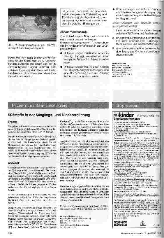 Vorschauseite 3: Kernspintomographie - Handling, Vorbereitung und Durchführung im Kindesalter