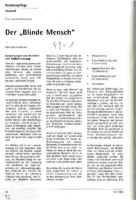 Vorschauseite 1: Der Blinde Mensch