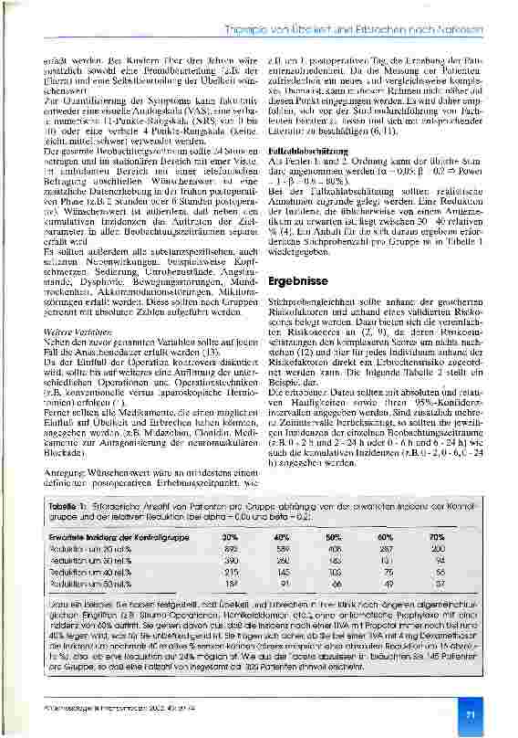 Vorschauseite 3: Empfehlungen für randomisierte kontrollierte Studien zur Vorbeugung oder Therapie von Übelkeit und Erbrechen nach Narkosen