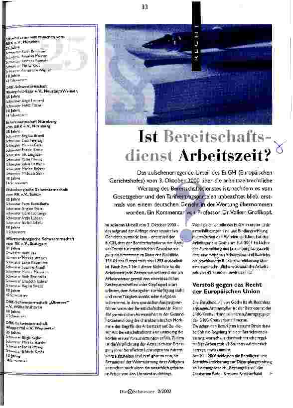Vorschauseite 1: Ist Bereitschaftsdienst Arbeitszeit?
