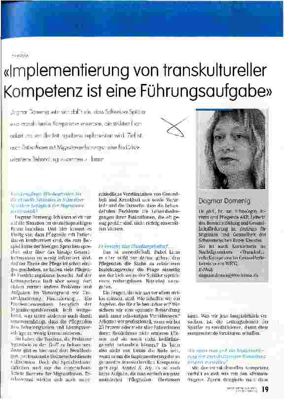 Vorschauseite 1: Implementierung von transkultureller Kompetenz ist ein Führungsaufgabe Interview