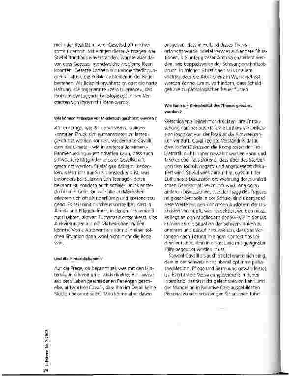 Vorschauseite 2: Euthanasie: Wo stehen wir heute?