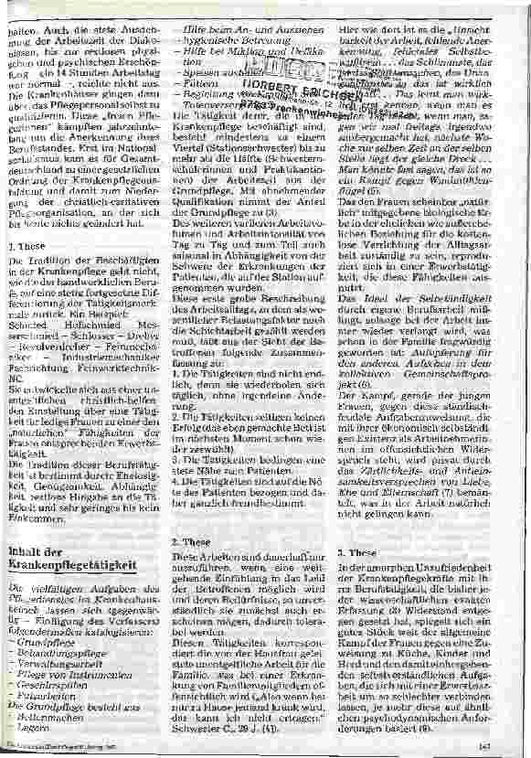 Vorschauseite 2: Beruf, Arbeitsverständnis und Image der Krankenpflege