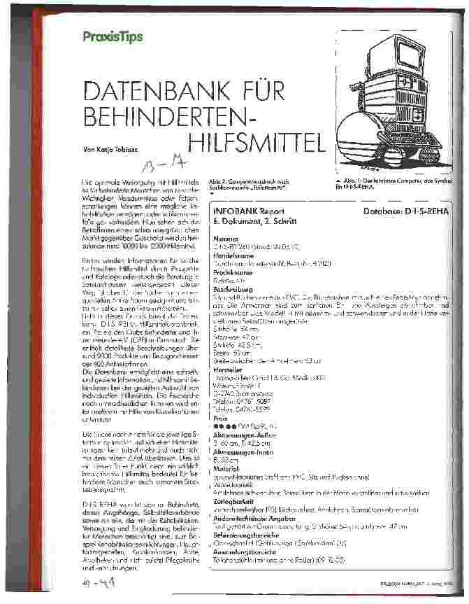 Vorschauseite 1: Datenbank für Behindertenhilfsmittel