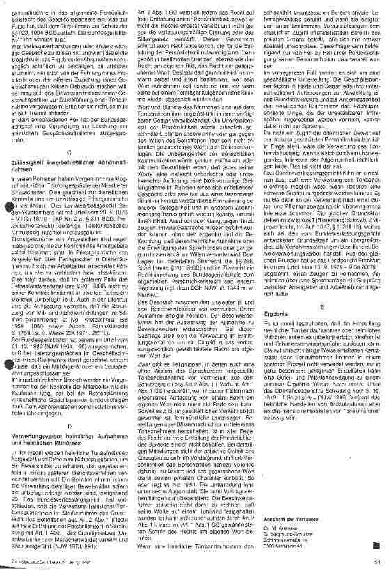Vorschauseite 2: Heimliche Tonaufnahmen und heimliches Abhören