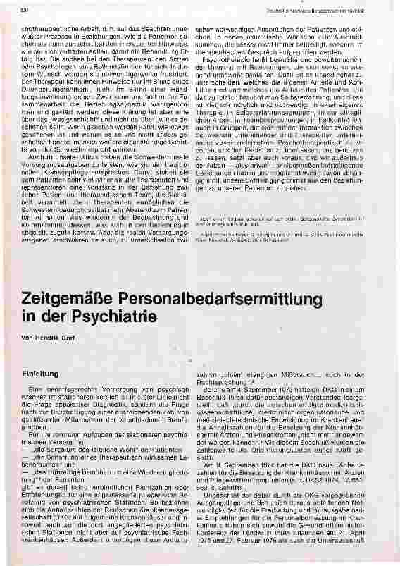 Vorschauseite 1: Zeitgemäße Personalbedarfsermittlung in der Psychiatrie