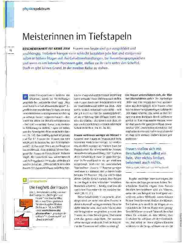 Vorschauseite 1: Meisterinnen im Tiefstapeln