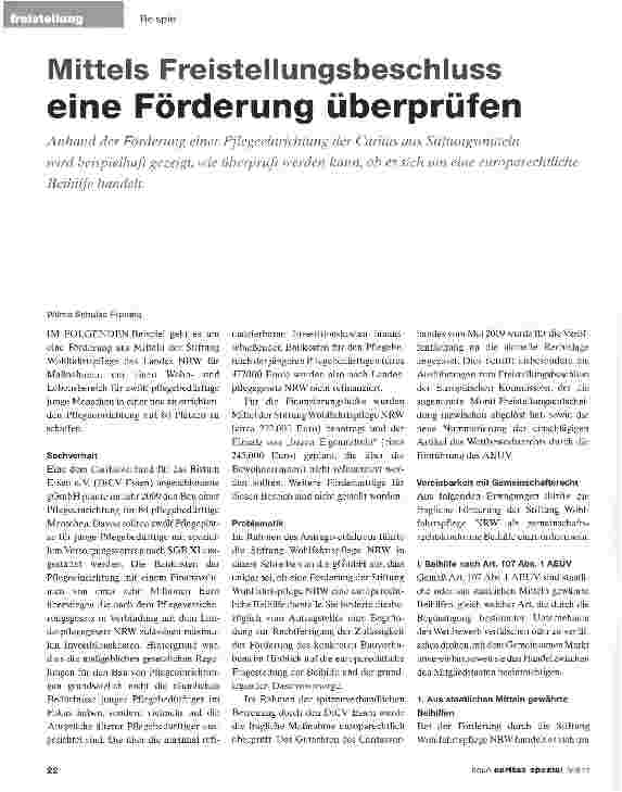 Vorschauseite 1: Mittels Freistellungsbeschluss eine Förderung überprüfen
