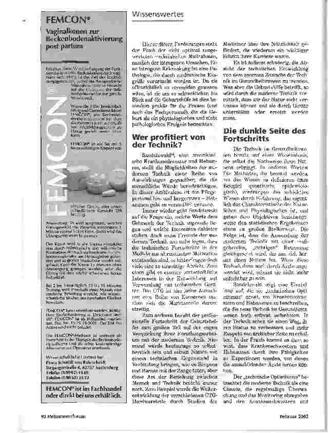 Vorschauseite 2: HEBAMMEN UND DIE MODERNE TECHNIKEINE LÄNGST ÜBERFÄLLIGE DEBATTE