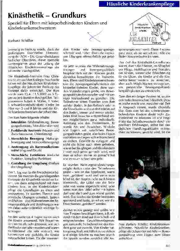 Vorschauseite 1: Kinästhetik - Grundkurs