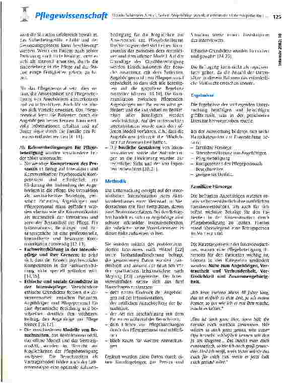Vorschauseite 2: Sehen Angehörige von akut erkrankten Intensivpatienten Möglichkeiten und Bedeutung von Anwesenheit und Pflegebeteiligung? Eine empirische Untersuchung