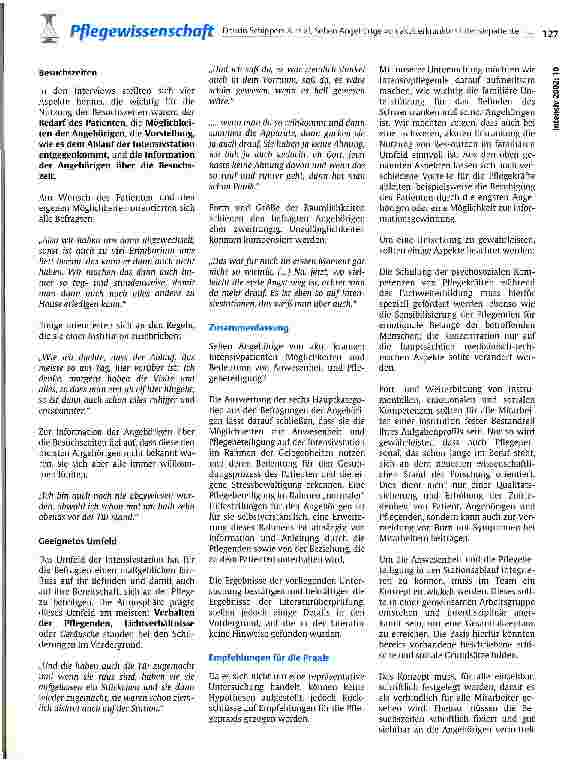 Vorschauseite 4: Sehen Angehörige von akut erkrankten Intensivpatienten Möglichkeiten und Bedeutung von Anwesenheit und Pflegebeteiligung? Eine empirische Untersuchung