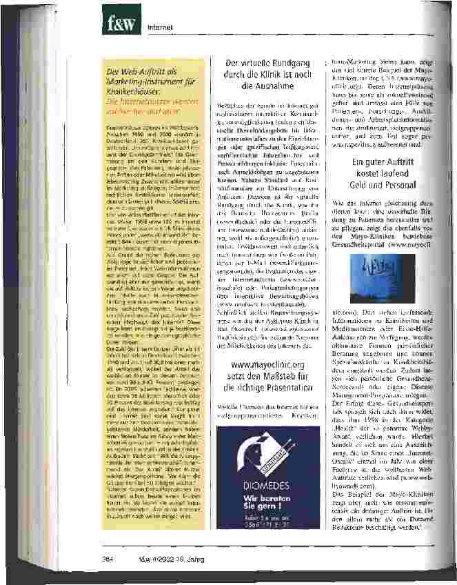 Vorschauseite 5: Die deutschen Kliniken beherrschen den Internet-Auftritt Eine Evaluation der Web-Sites von knapp 500 Krankenhäusern