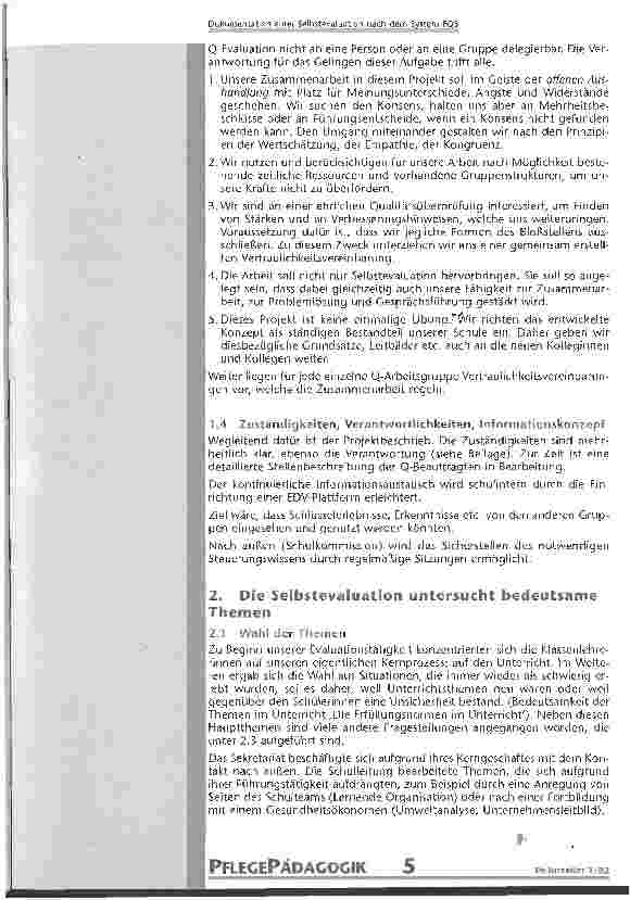 Vorschauseite 4: Dokumentation einer Selbstevaluation nach dem System FQS