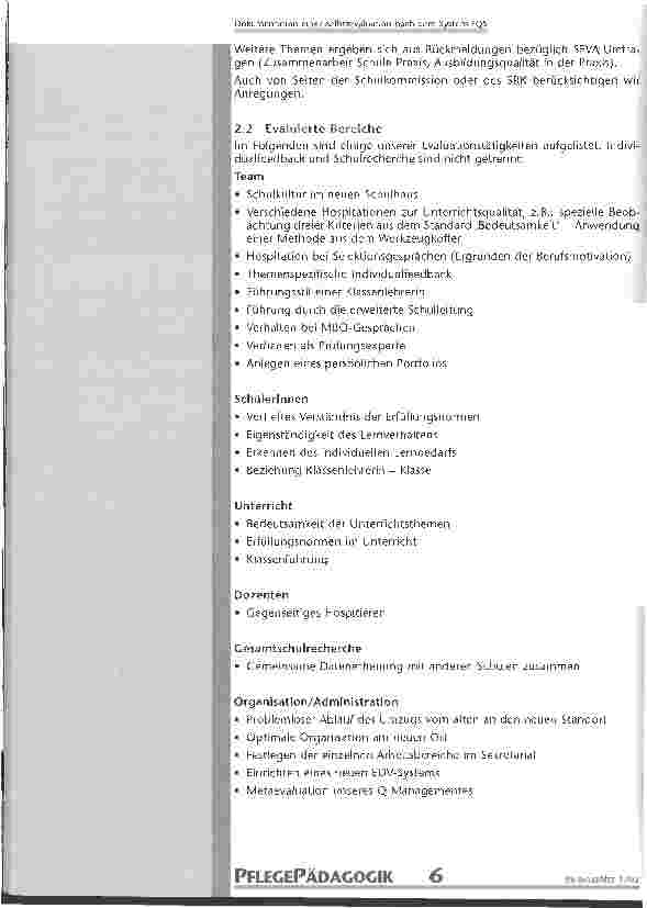 Vorschauseite 5: Dokumentation einer Selbstevaluation nach dem System FQS