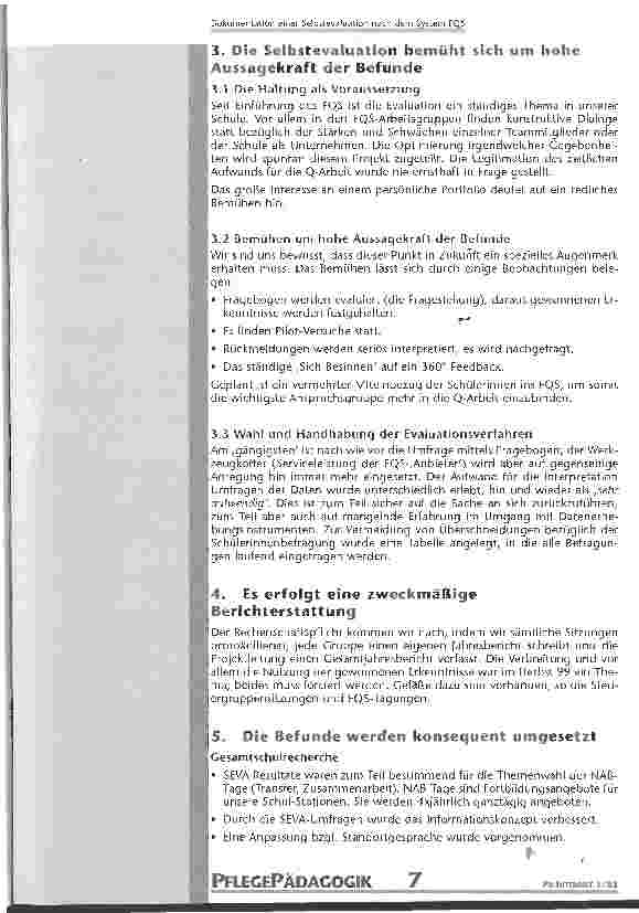 Vorschauseite 6: Dokumentation einer Selbstevaluation nach dem System FQS