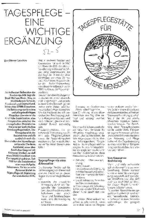Vorschauseite 1: Tagespflege - eine wichtige Ergänzung