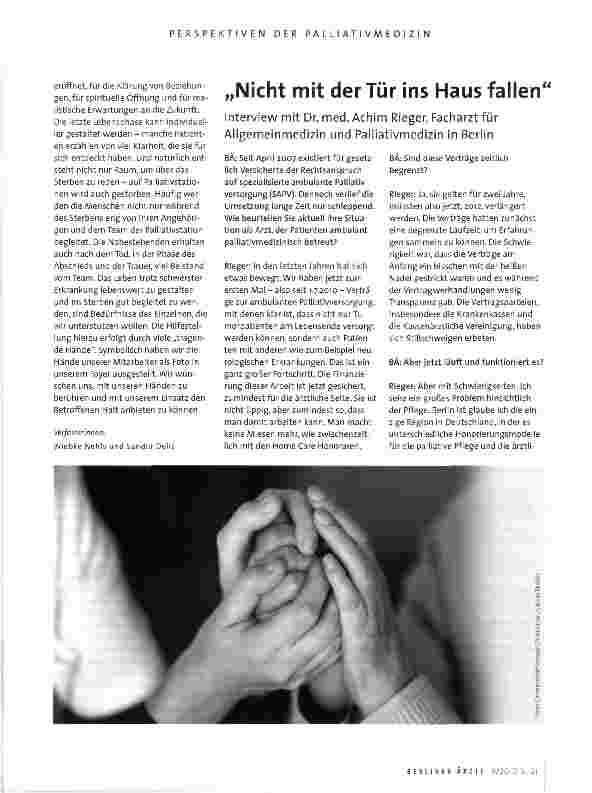 Vorschauseite 3: Ganzheitlich und individuell Palliativmedizin im HELIOS Klinikum Emil von Behring
