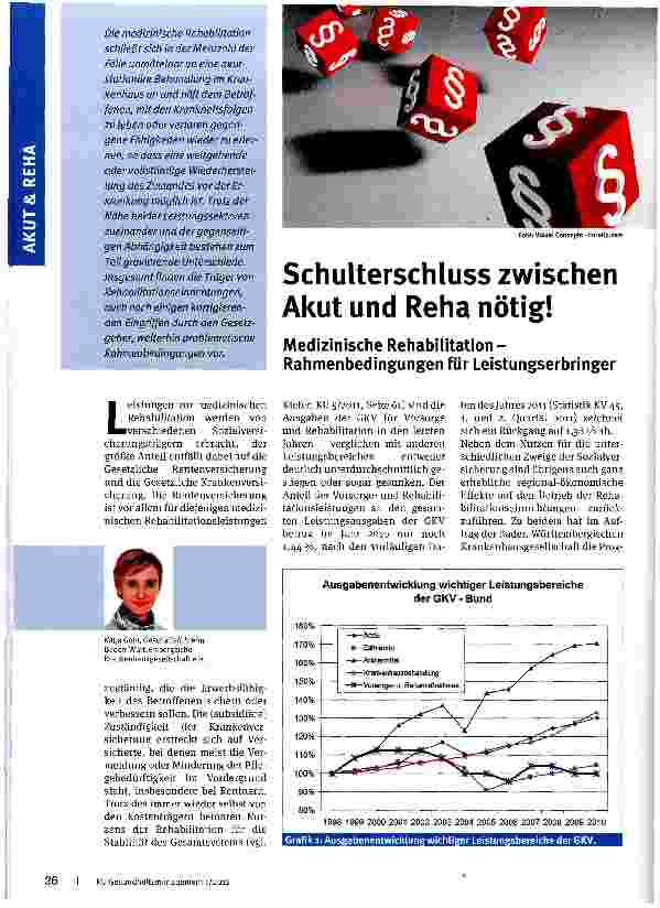 Vorschauseite 1: Schulterschluss zwischen Akut und Reha nötig!