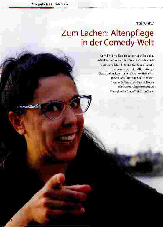 Vorschauseite 1: Zum Lachen: Altenpflege in der Comedy-Welt