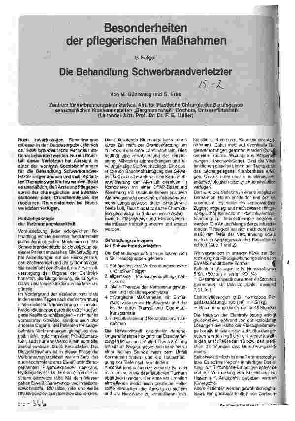 Vorschauseite 1: Besonderheiten der pflegerischen Maßnahmen Die Behandlung Schwerverbrandverletzter