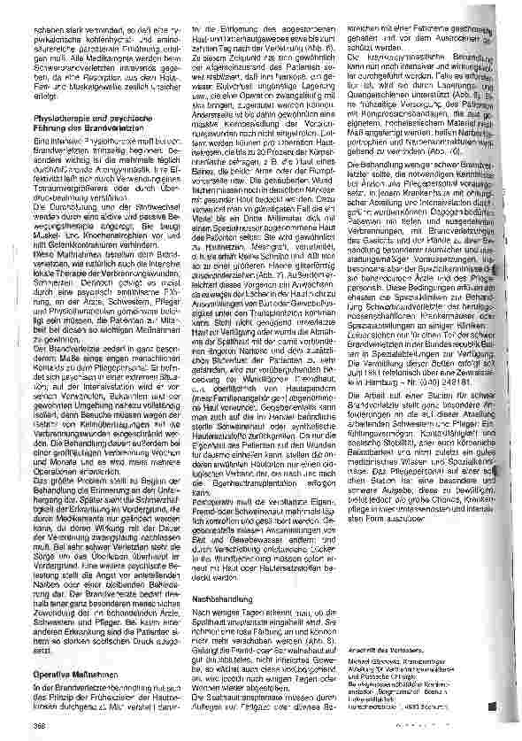 Vorschauseite 4: Besonderheiten der pflegerischen Maßnahmen Die Behandlung Schwerverbrandverletzter
