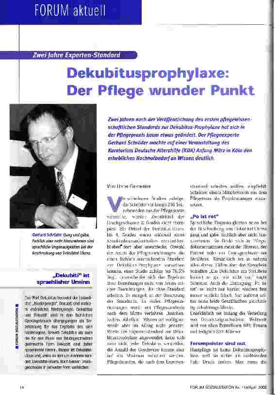 Vorschauseite 1: Dekubitusprophylaxe: Der Pflege wunder Punkt